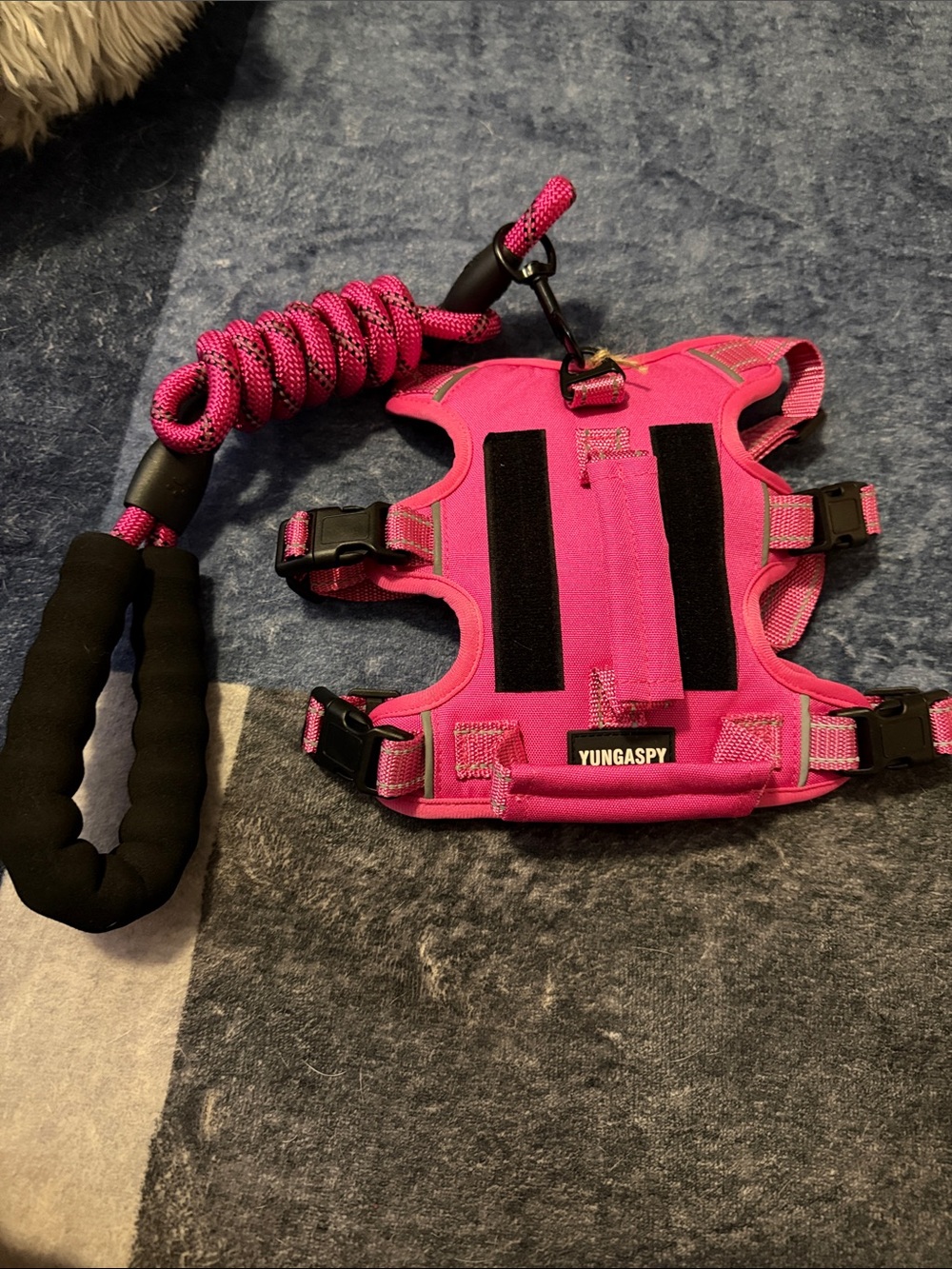Yungaspy Pink Reflective Dog Harness & Leash Set